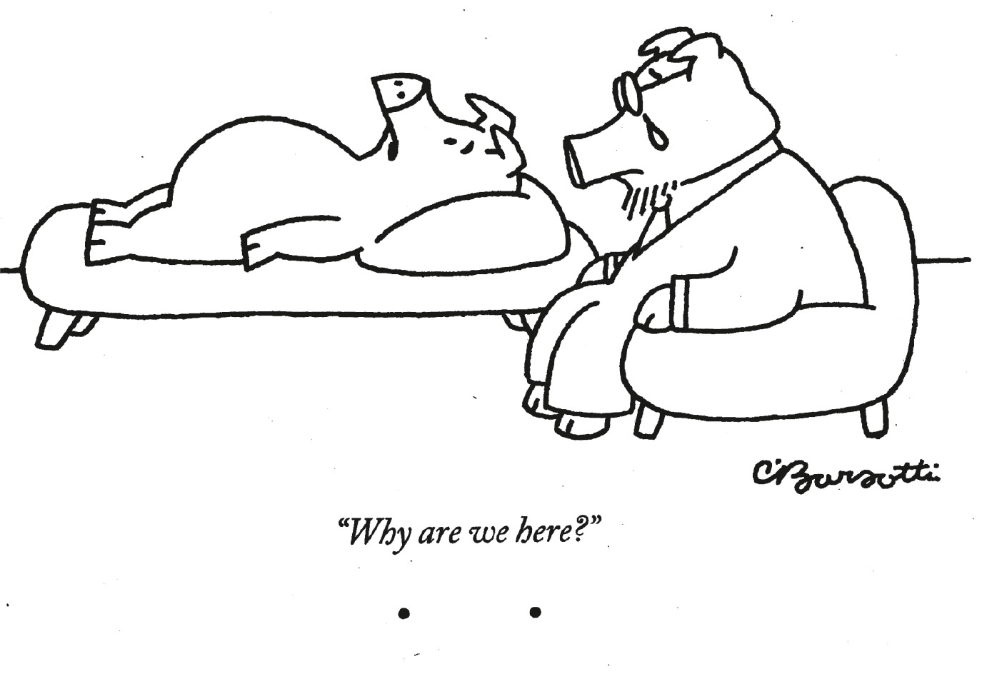 Bursotti. ¿Porque estamos aquí?. Revista The New Yorker. 20.1.2014