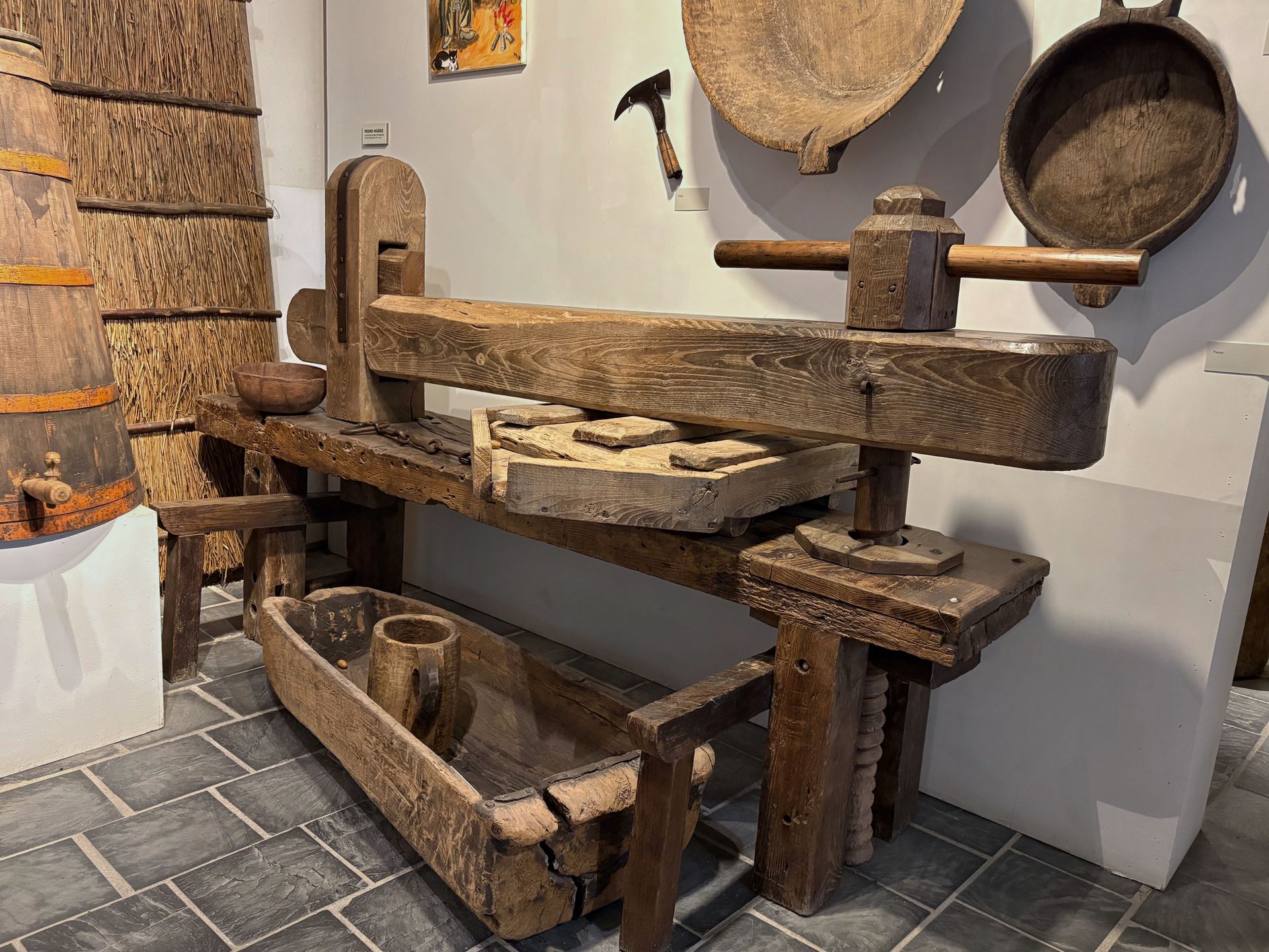 Prensa utilizada para a elaboración de viño e de sidra